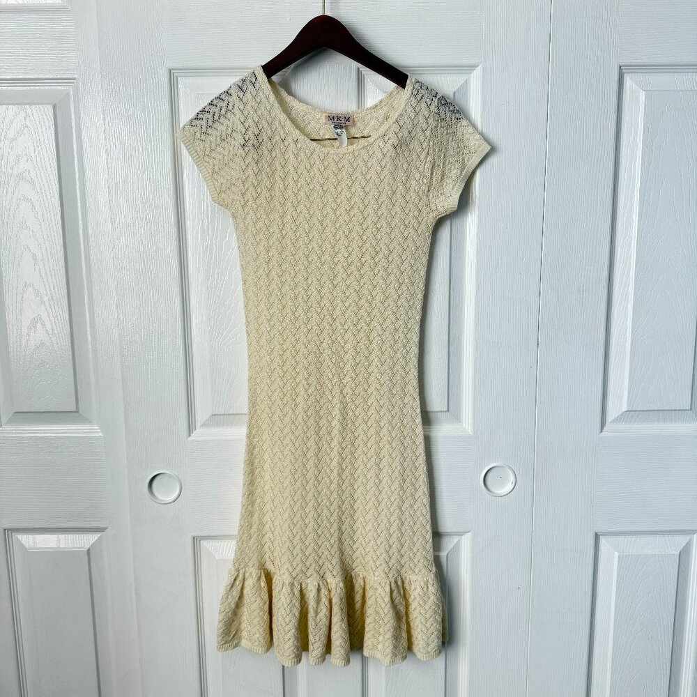MKM Designs Vintage Lace Knit Knee Length Dress Medium Coquette Romantic